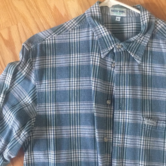 Guess Other - Guess jeans green plaid shirt